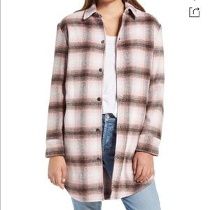 NWT BB Dakota Eldridge Shirt Jacket in Pink Plaid